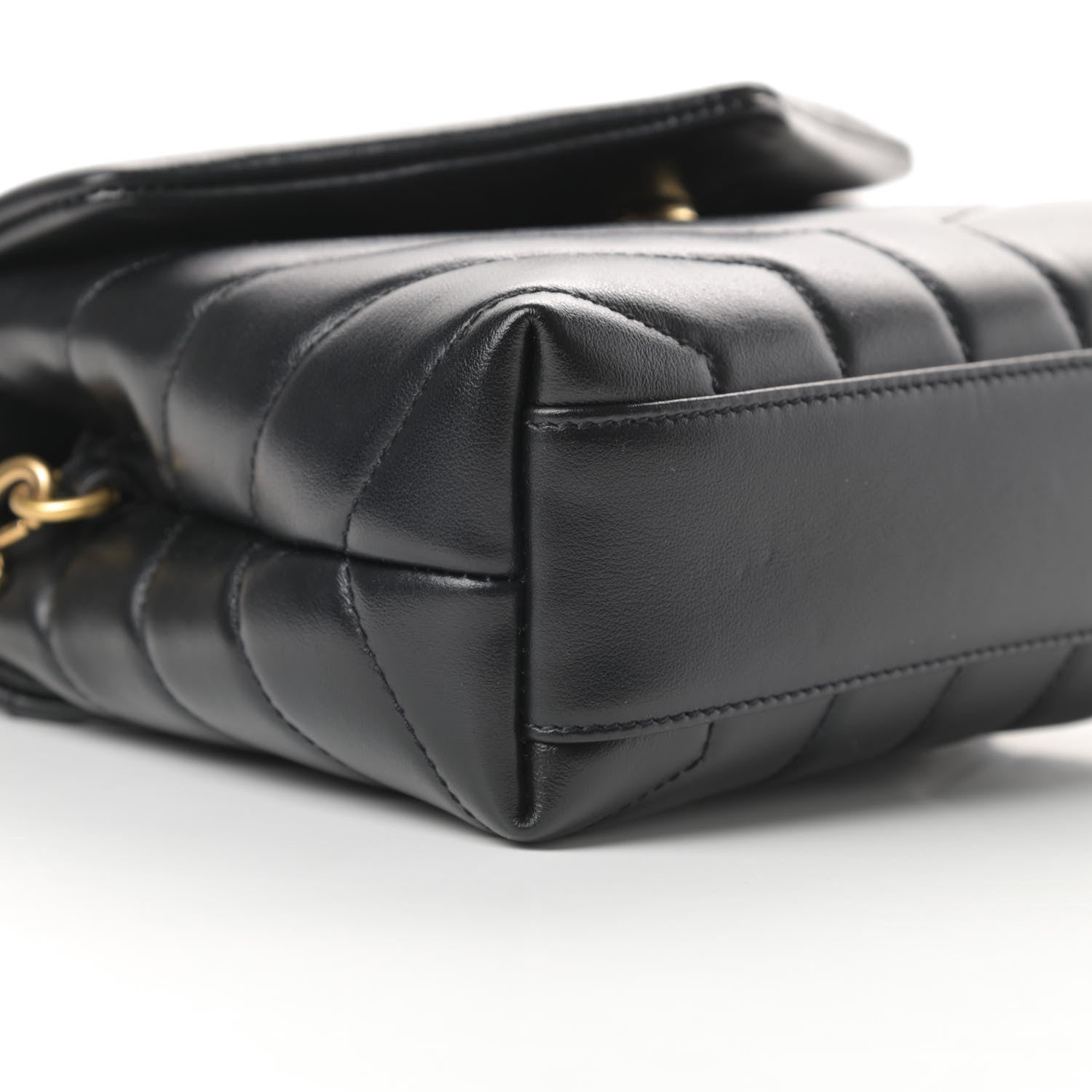 Saint Laurent Calfskin Y Quilted Monogram Toy Loulou Crossbody Bag Black 9 of 12