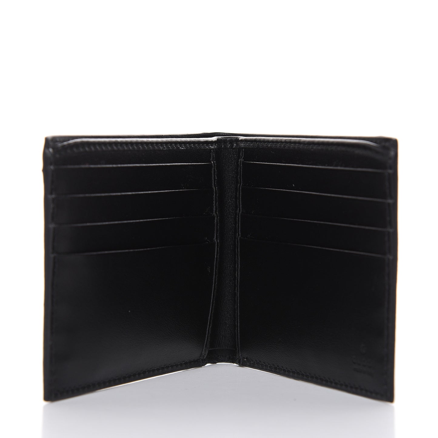 GG Supreme Monogram Selleria Calfskin Tiger Nice Bi-Fold Wallet Beige Ebony Multicolor Black
