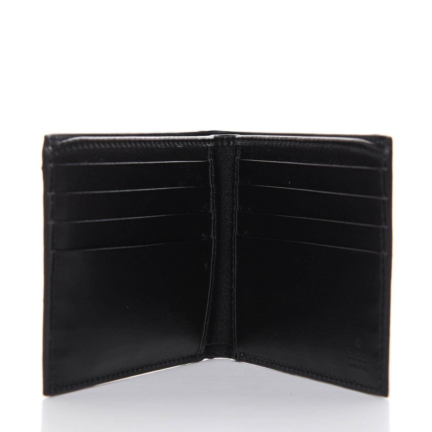Gucci GG Supreme Monogram Selleria Calfskin Tiger Nice Bi-Fold Wallet Beige Ebony Multicolor Black 5 of 7