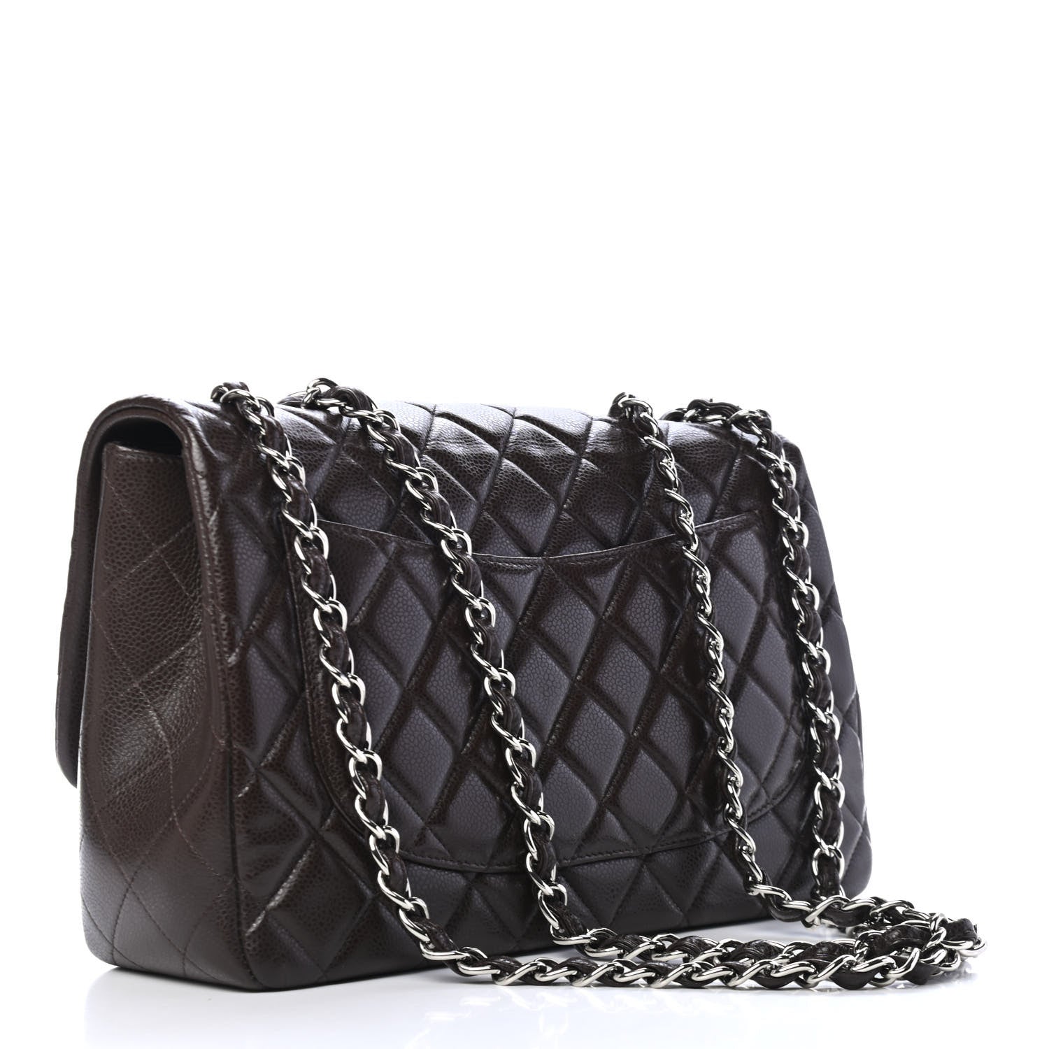 Chanel Caviar Quilted Jumbo Single Flap Dark Brown 2 of 5