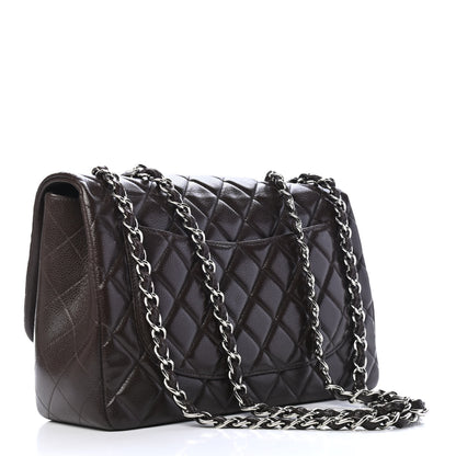 Chanel Caviar Quilted Jumbo Single Flap Dark Brown 2 of 5