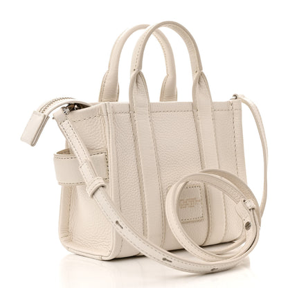 Marc Jacobs Grained Calfskin Mini The Tote Bag Cotton Silver 4 of 21