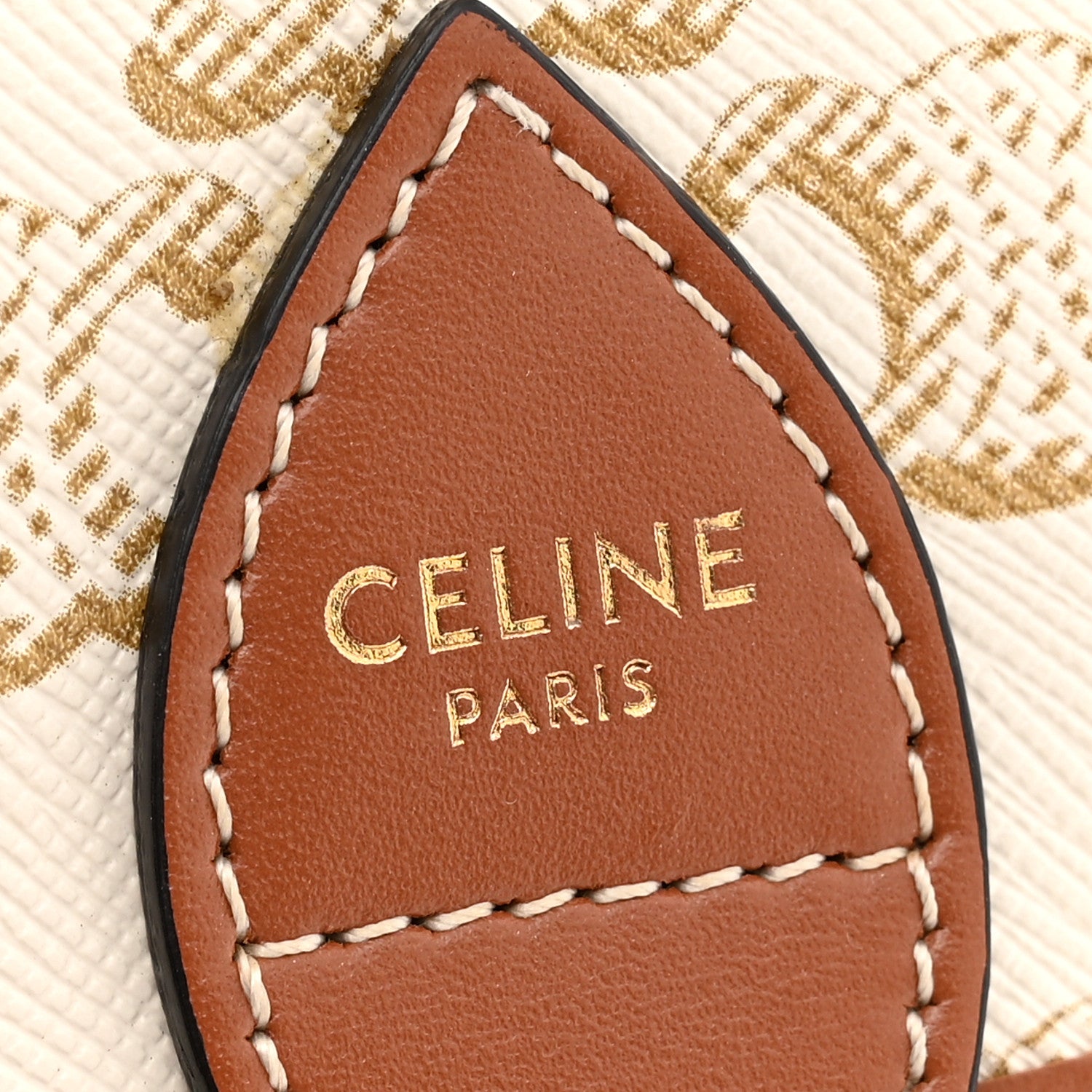 Celine Triomphe Canvas Medium Folco Bag White 6 of 11