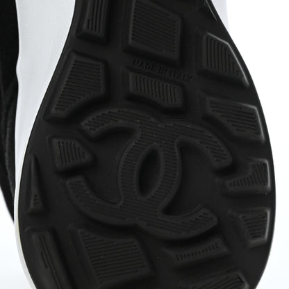 Chanel Suede Goatskin CC Sneakers 37.5 Black 6 of 8
