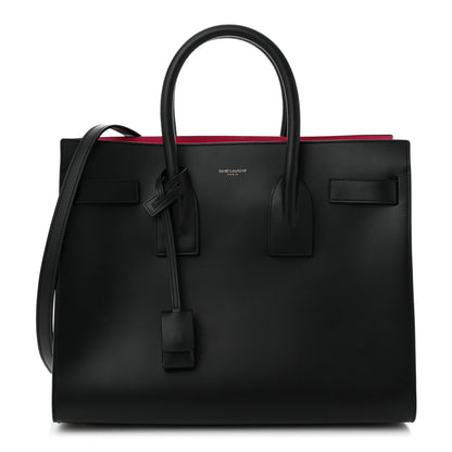 Saint Laurent Calfskin Small Sac De Jour Black Fuchsia 1 of 10