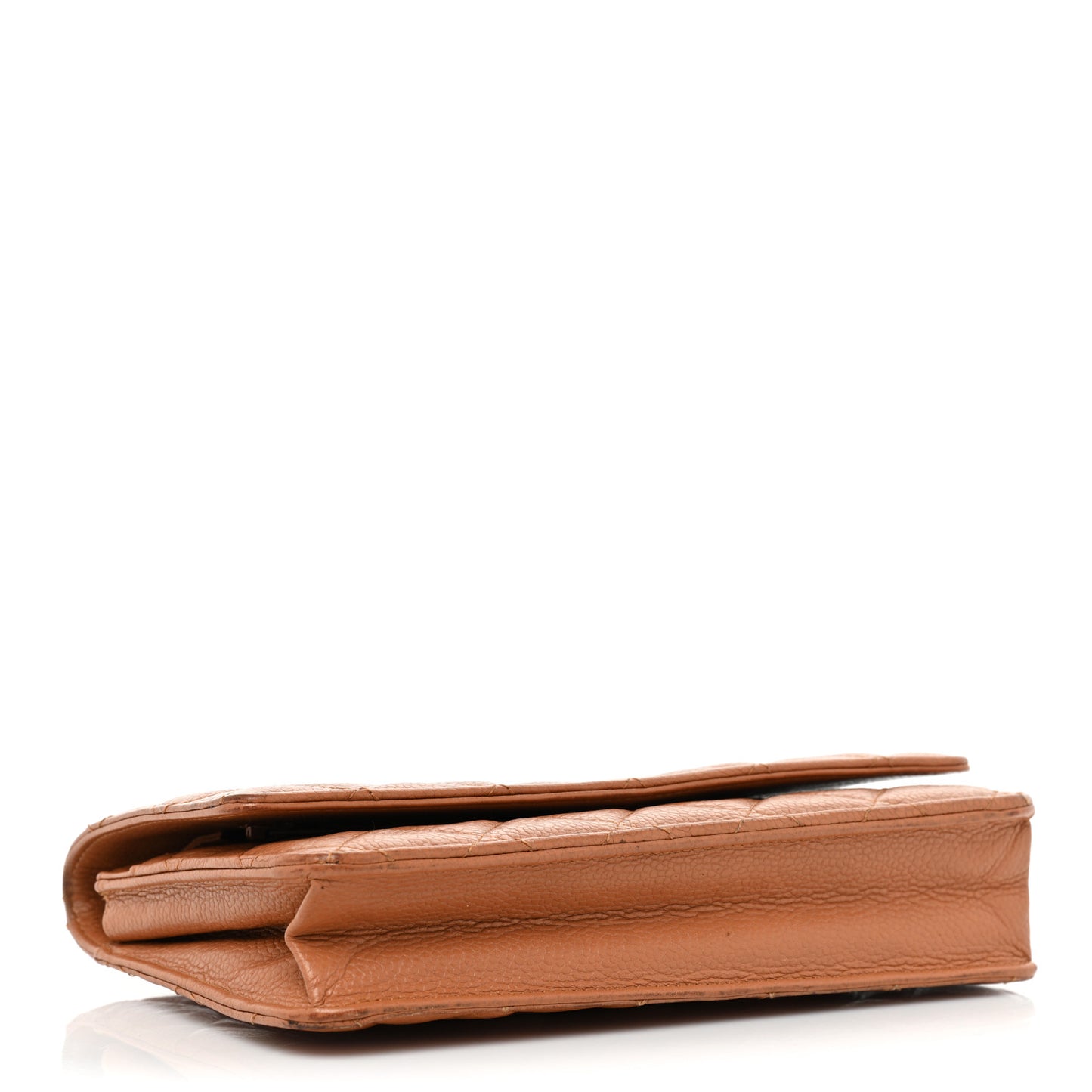 Caviar Quilted Wallet On Chain WOC Light Brown