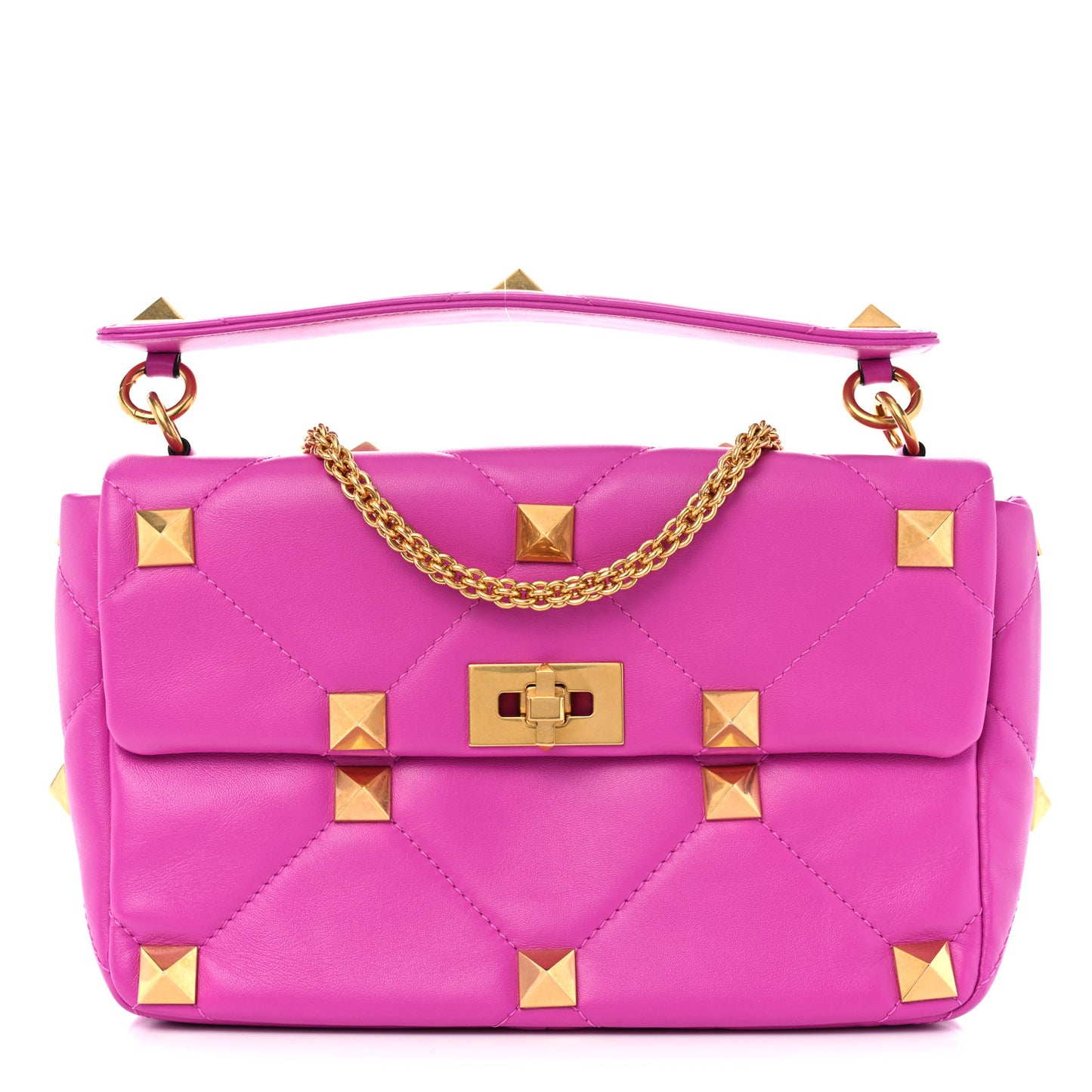 Nappa Large Roman Stud Shoulder Bag Radiant Orchid