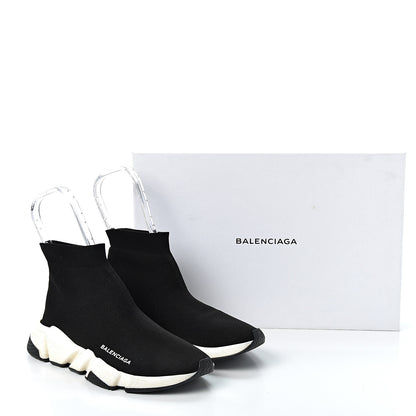 Balenciaga Neoprene Knit Womens Speed Sneakers 39 Black White 9 of 9