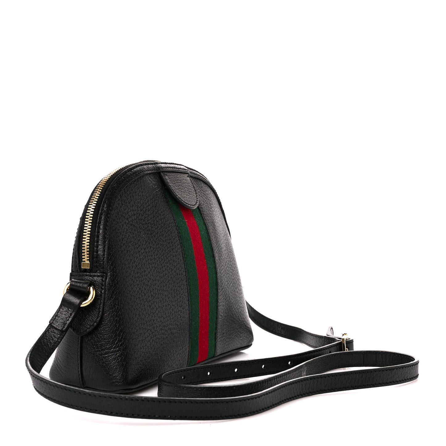 Calfskin GG Web Small Ophidia Dome Shoulder Bag Black