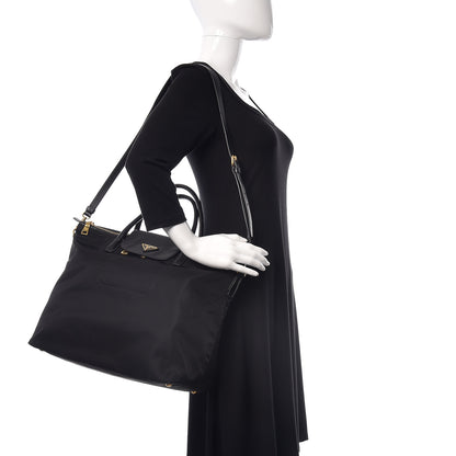 Prada Saffiano Tessuto Nylon Tote Black 2 of 11