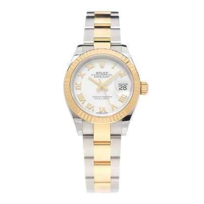 Rolex Stainless Steel 18K Yellow Gold 28mm Oyster Perpetual Datejust Watch White Roman 279173 1 of 6