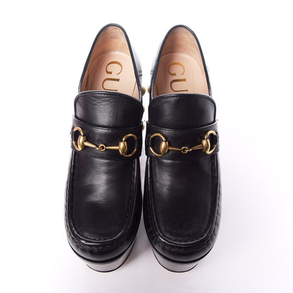 Gucci Malaga Kid Pearl Studded Vegas Platform Loafers 37.5 Black 5 of 10