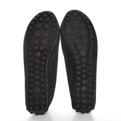 Louis Vuitton Woven Suede Oxford Ballerina Flats 35 Black 7 of 9