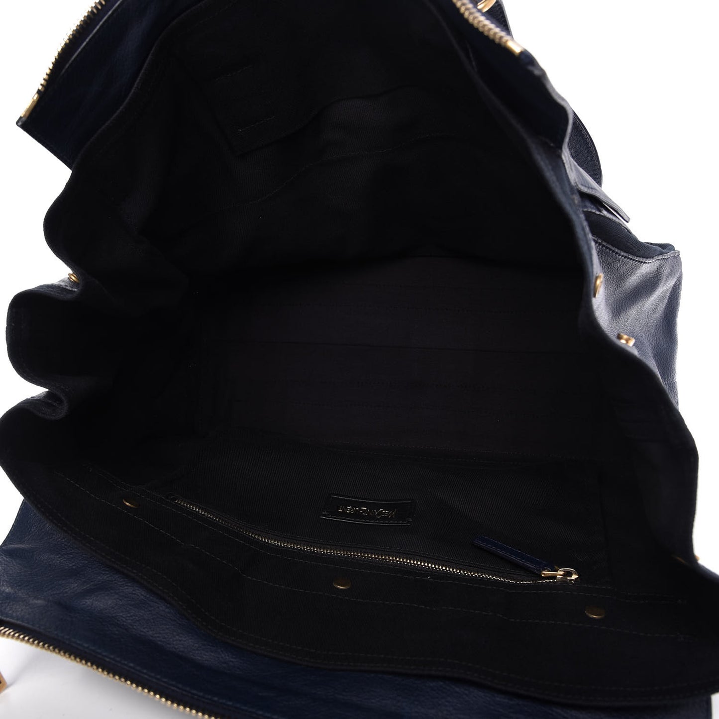 Calfskin Canvas Large Muse Two Navy