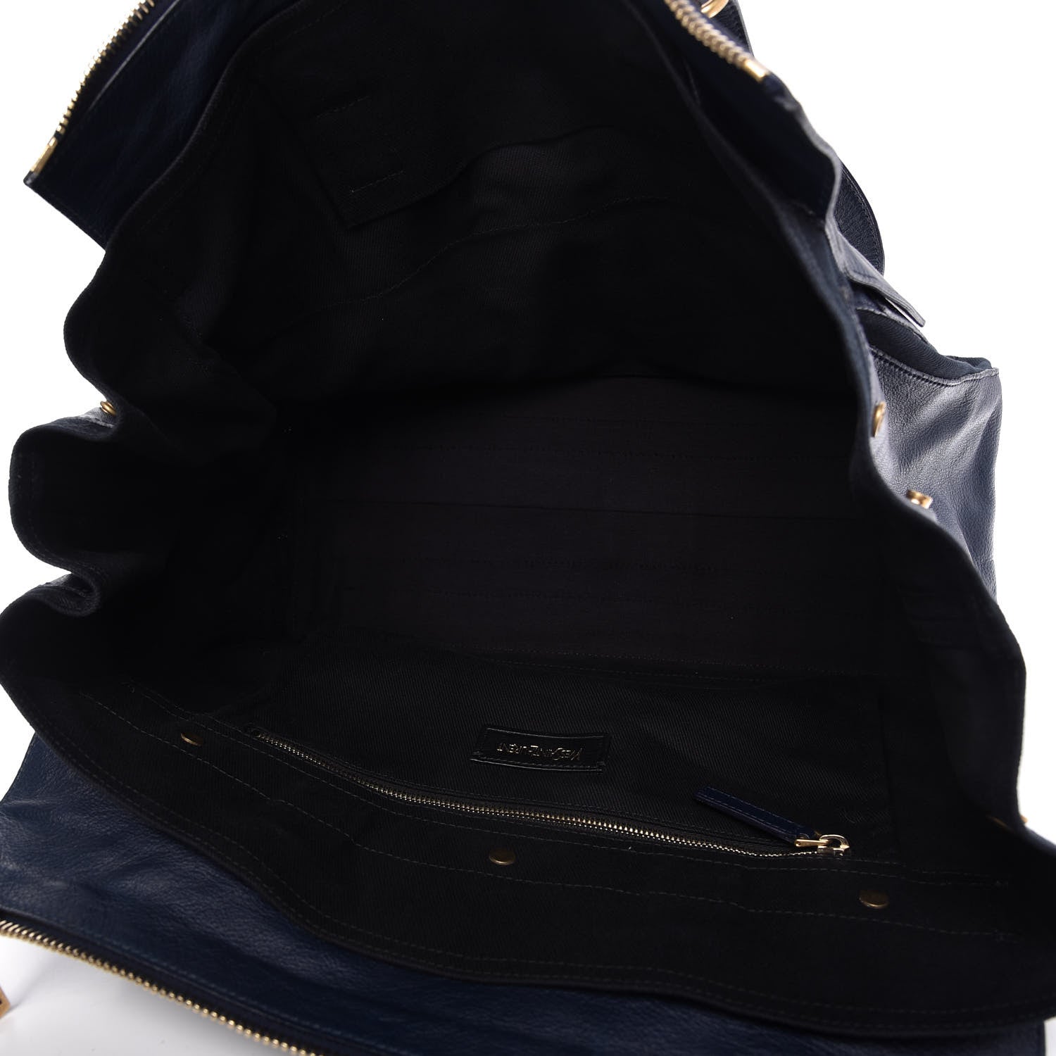 Saint Laurent Calfskin Canvas Large Muse Two Navy 5 of 13