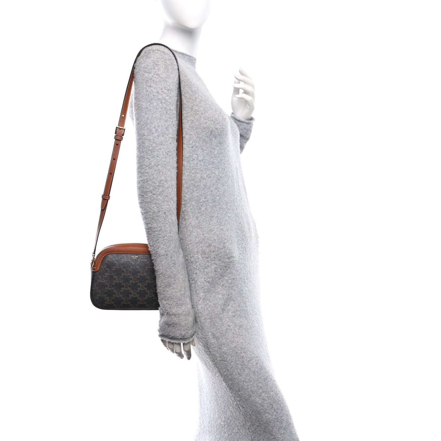 Triomphe Canvas Small Camera Bag Tan