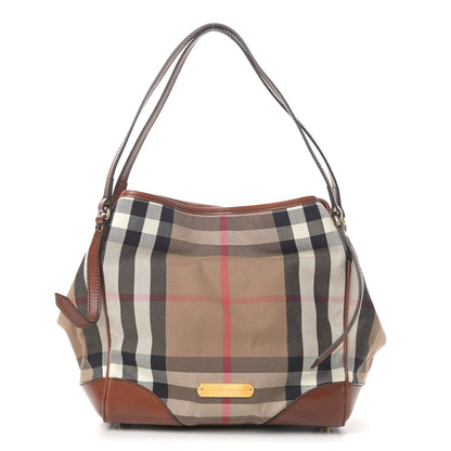 Burberry House Check Small Canterbury Tote Dark Tan 1 of 9