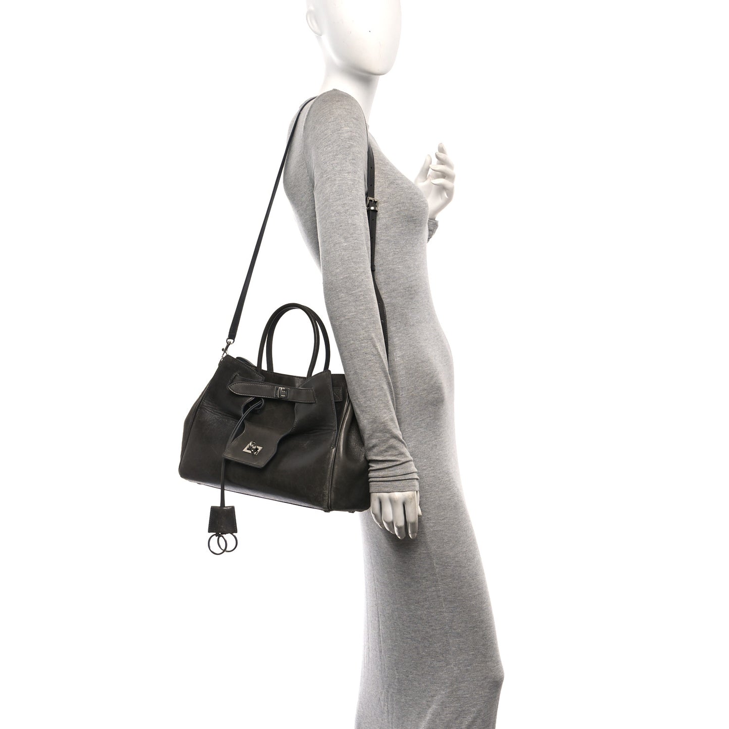 Vegetable Tanned Lambskin Small Bel Air Carry All Bag Grey