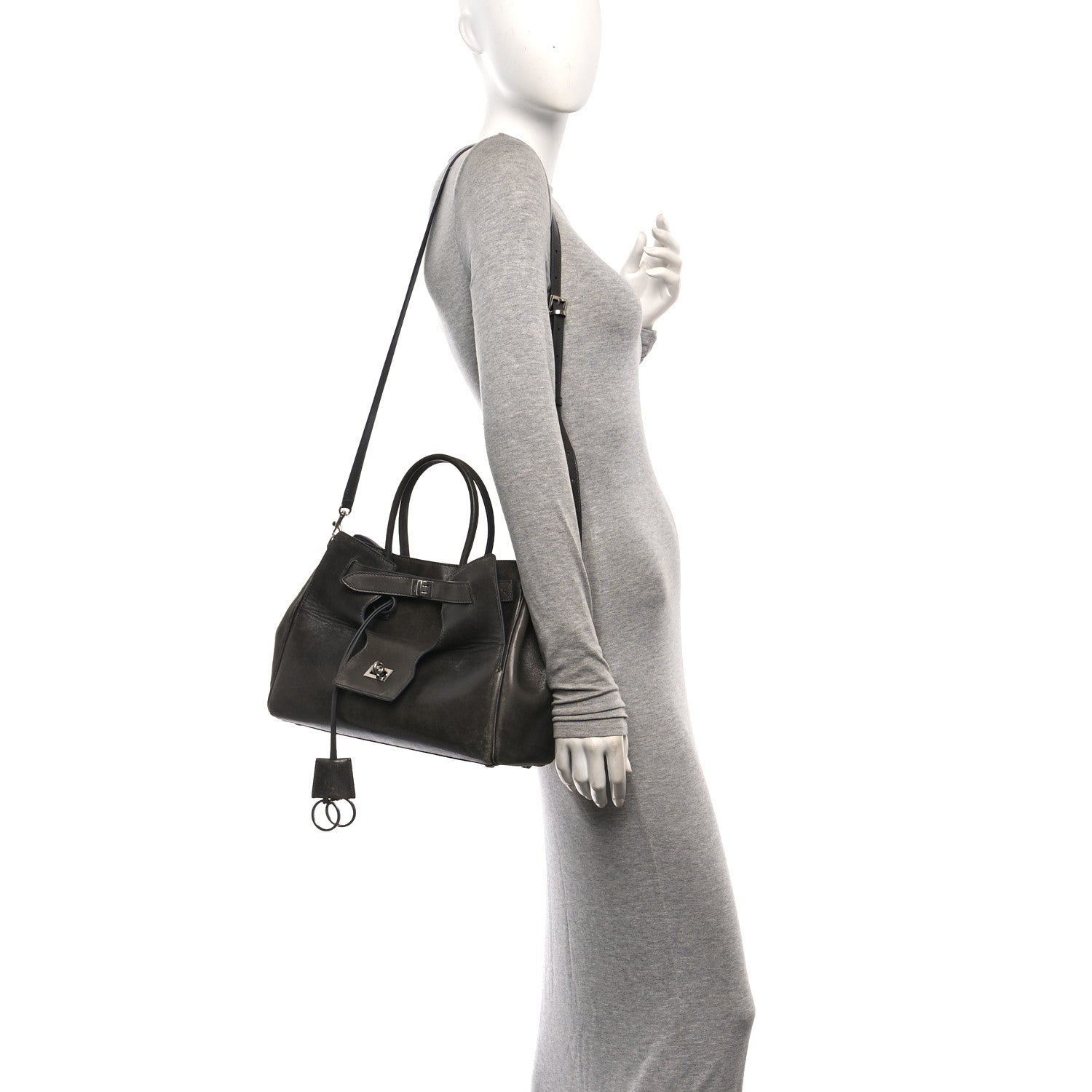 Balenciaga Vegetable Tanned Lambskin Small Bel Air Carry All Bag Grey 2 of 9