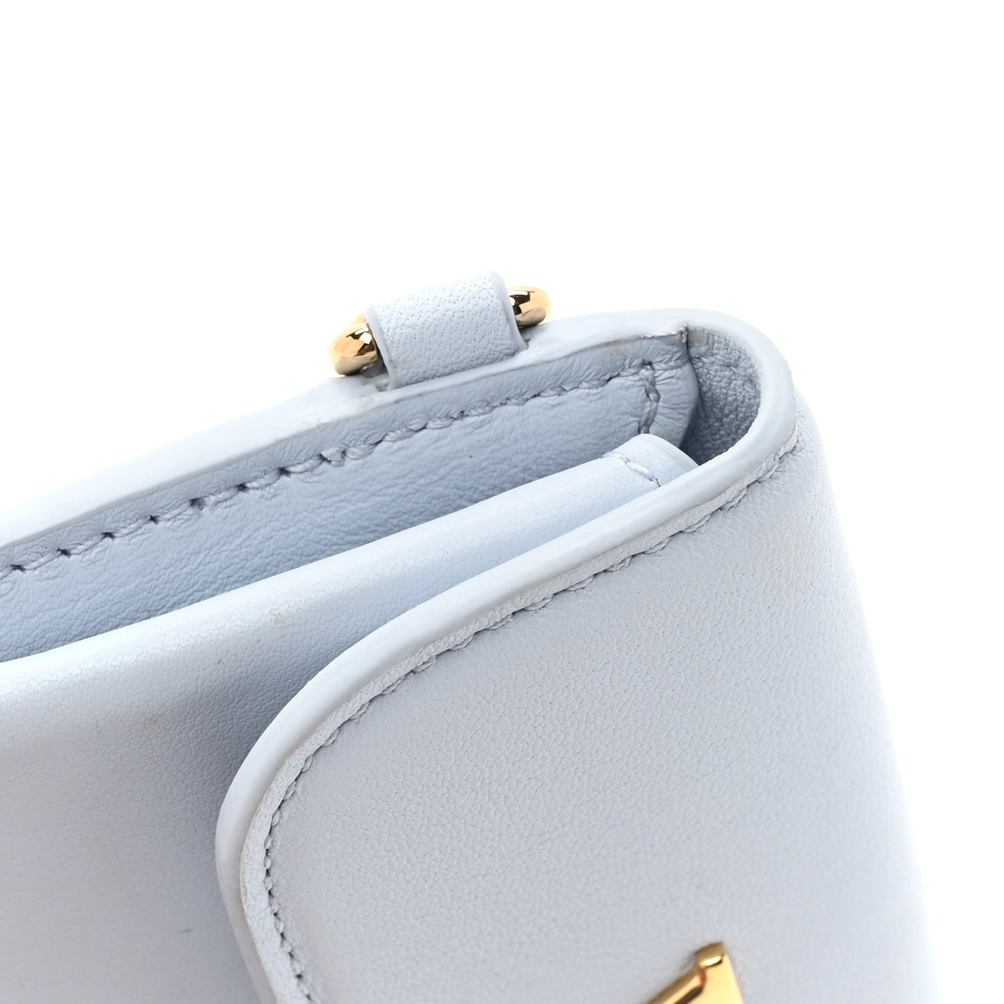 Calfskin Tiny Recto Verso Card Holder LV Bloom Azure Blue
