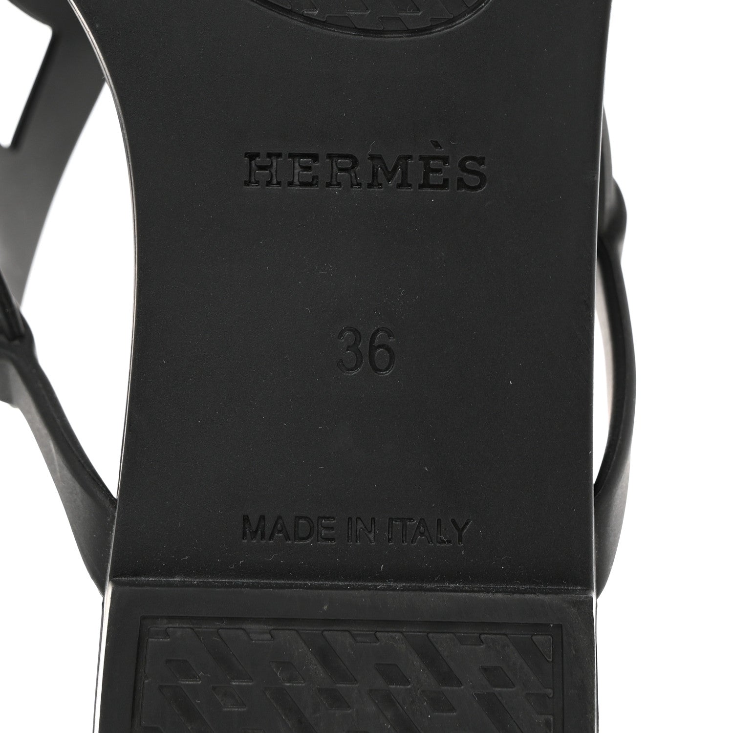 Hermes Rubber Womens Egerie Sandals 36 Black 8 of 9