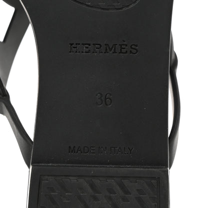 Hermes Rubber Womens Egerie Sandals 36 Black 8 of 9