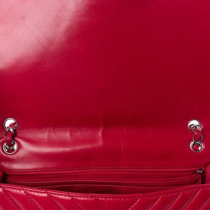 Chanel Lambskin Chevron Quilted Maxi Single Flap Red 12 of 17