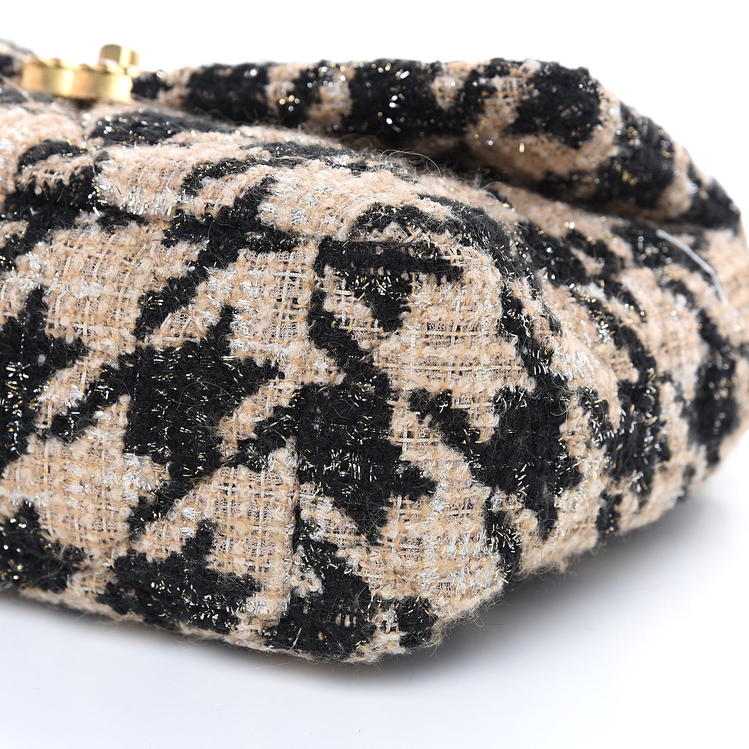 Chanel Tweed Quilted Medium 19 Flap Beige Black 9 of 10