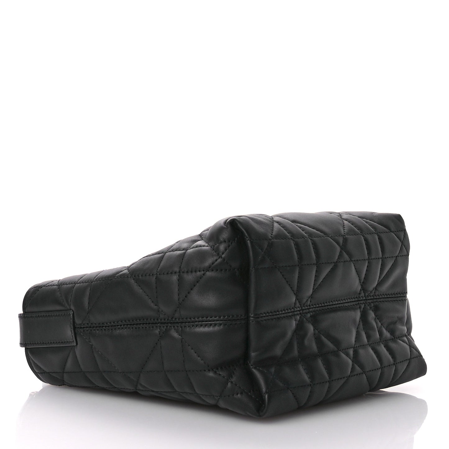 Calfskin Macrocannage Small Toujours Vertical Tote Black