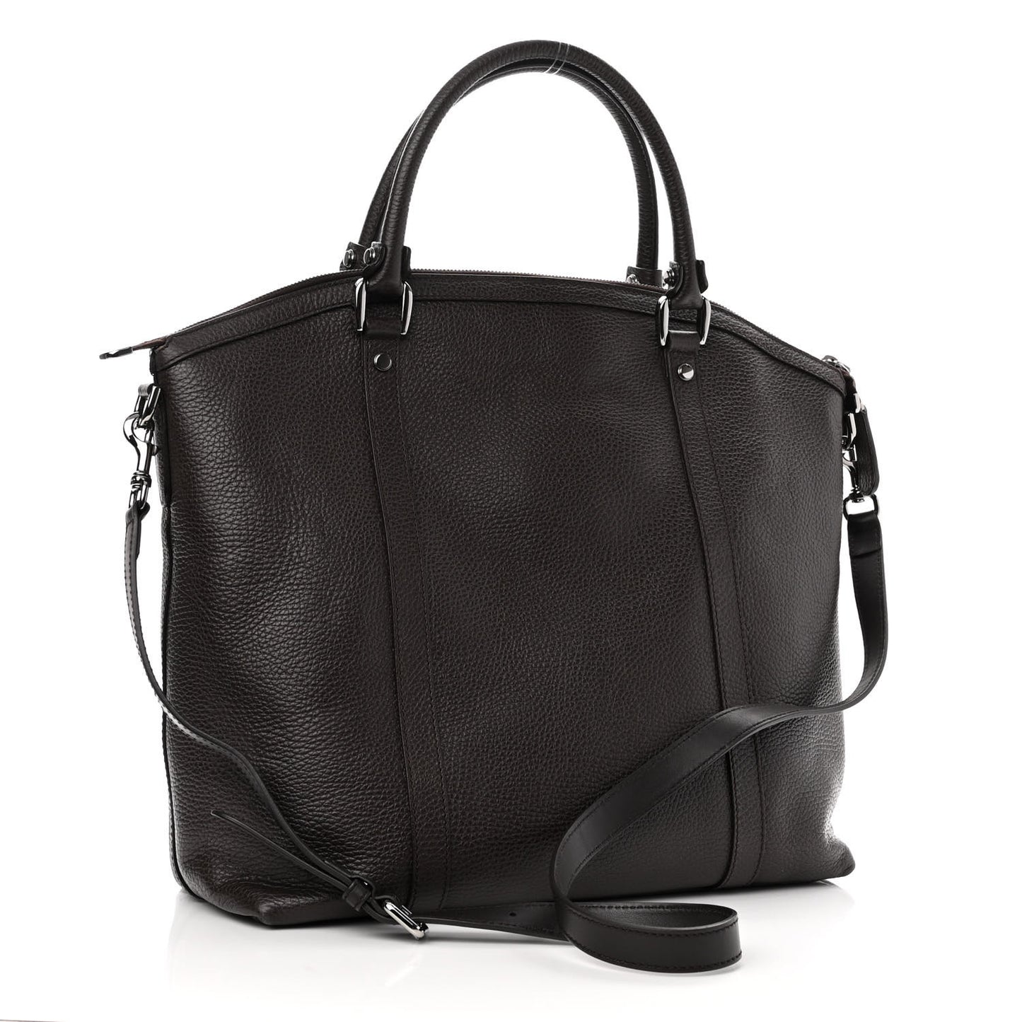 Calfskin Medium GG Charm Convertible Dome Satchel Dark Brown