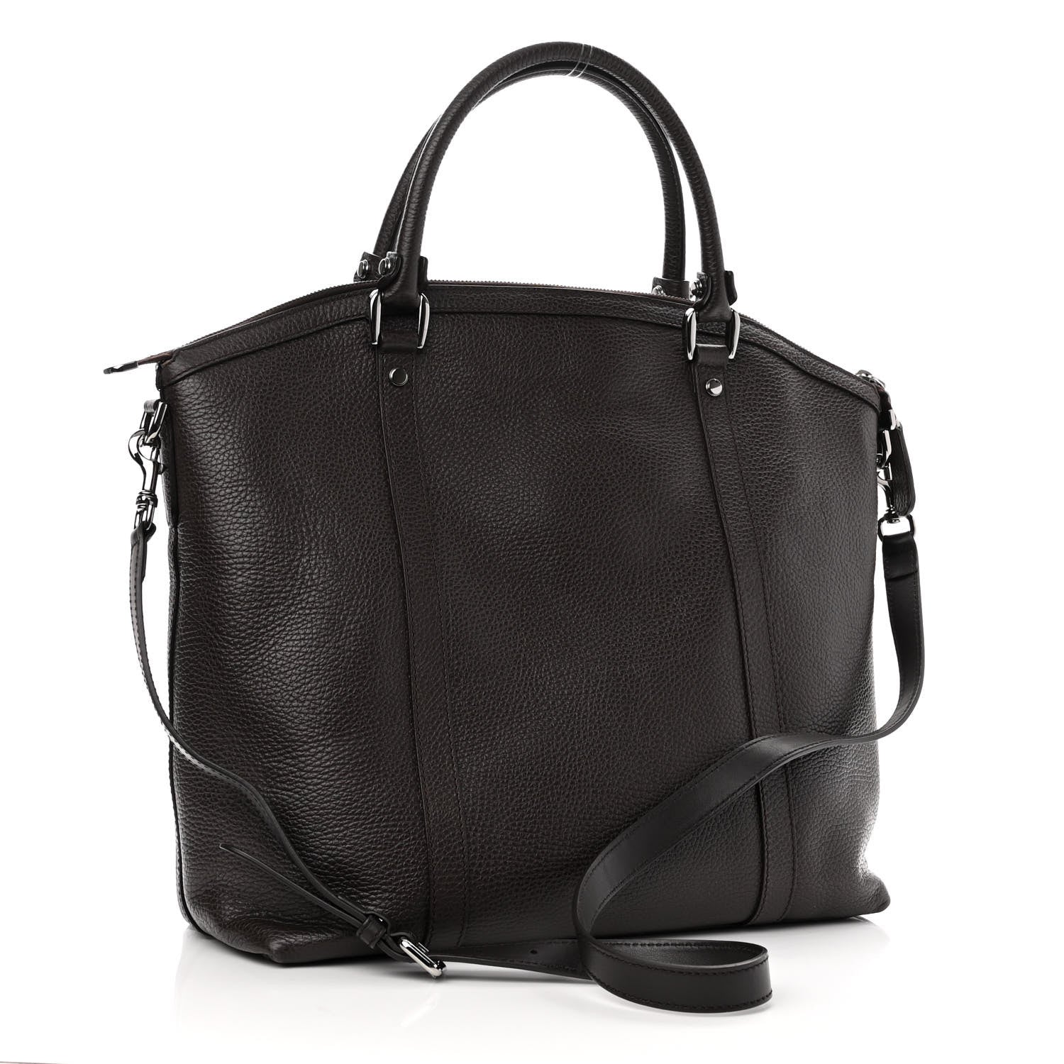 Gucci Calfskin Medium GG Charm Convertible Dome Satchel Dark Brown 3 of 10