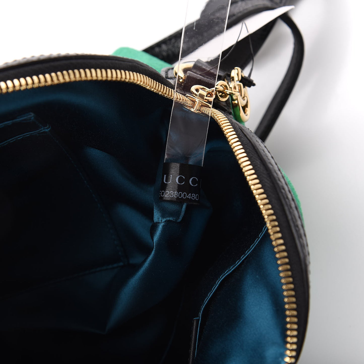 Suede Patent GG Web Small Ophidia Dome Shoulder Bag New Shamarock Black