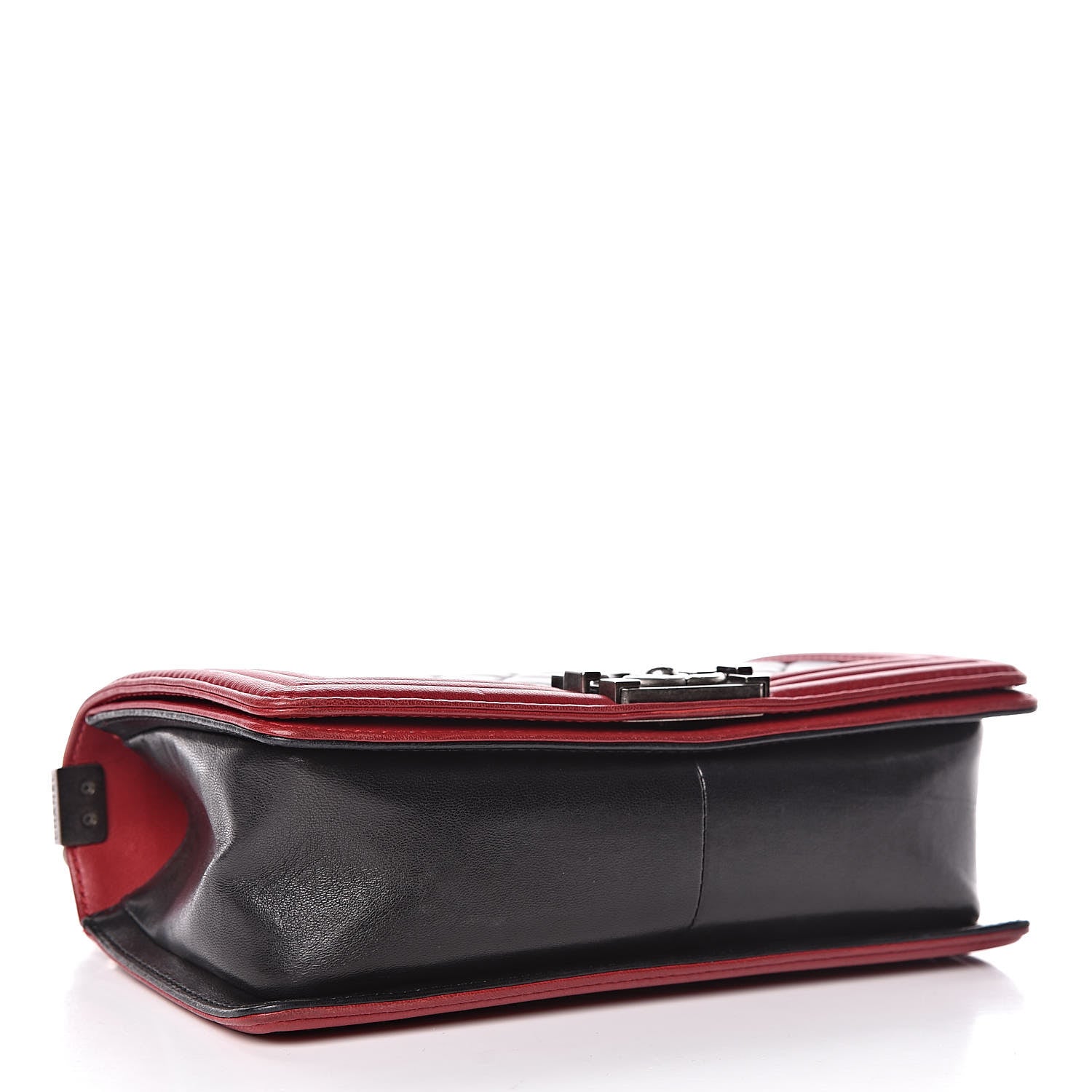 Chanel Lambskin Quilted Medium Boy Flap Black Red 4 of 10