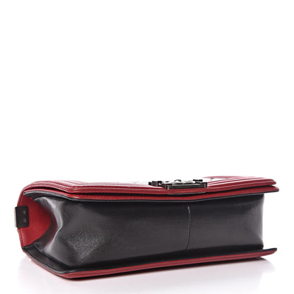 Chanel Lambskin Quilted Medium Boy Flap Black Red 4 of 10