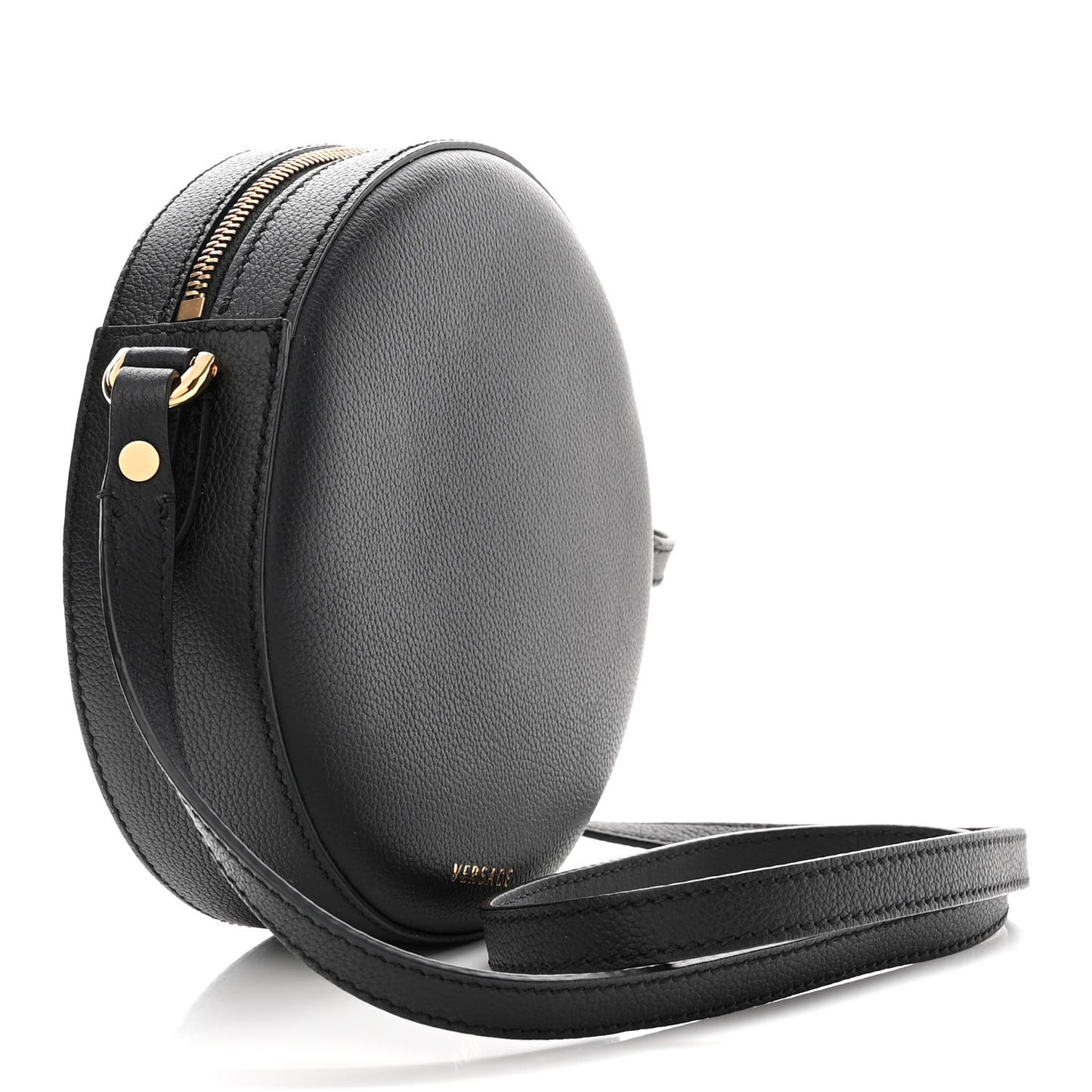 Calfskin La Medusa Round Camera Bag Black