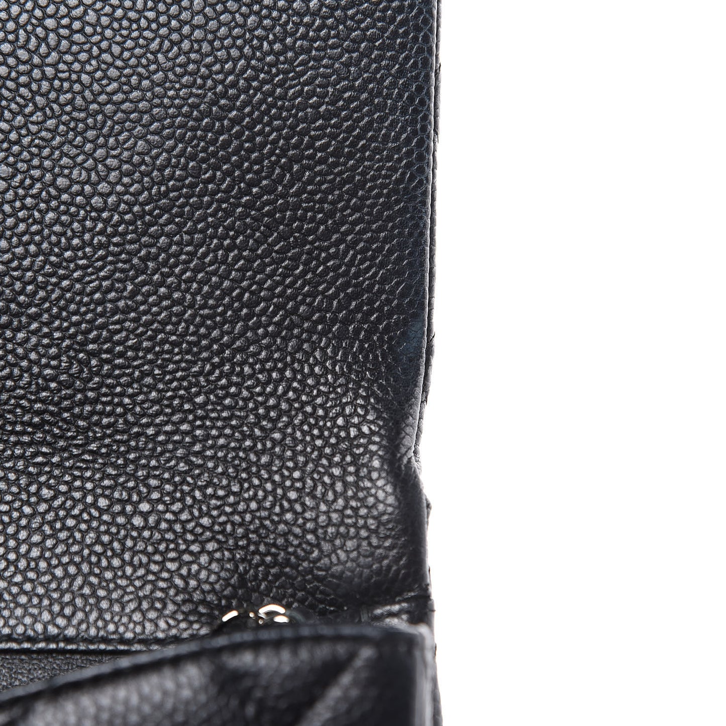 Caviar Quilted Clutch With Chain Flap Black