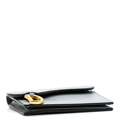 Christian Dior Grained Calfskin Saddle Card Holder Sky Blue 4 of 7