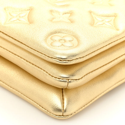 Louis Vuitton Metallic Lambskin Embossed Monogram Pochette Coussin Gold 11 of 13