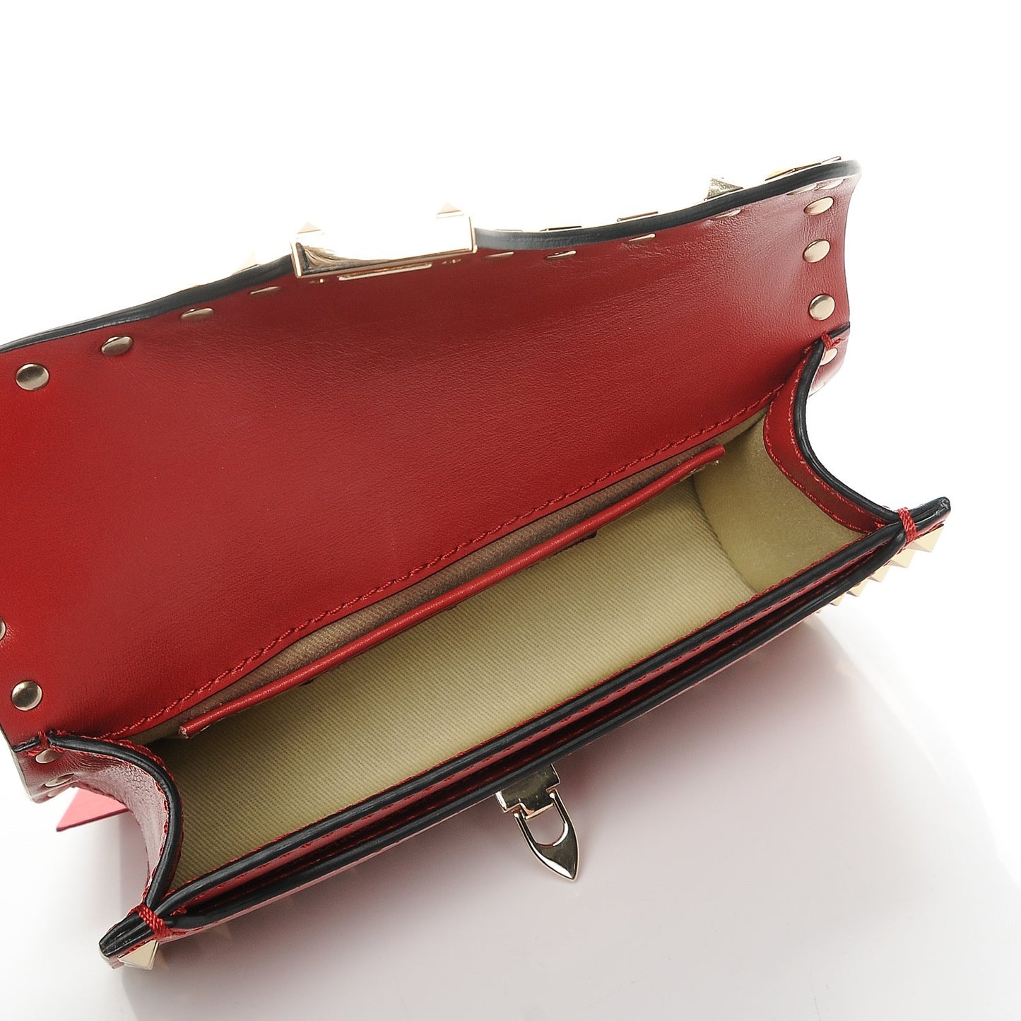 Calfskin Rockstud Mini Shoulder Bag Red