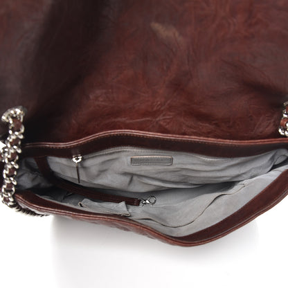 Chanel Crumpled Lambskin Quilted Maxi Chain Around Flap Dark Brown 5 of 12