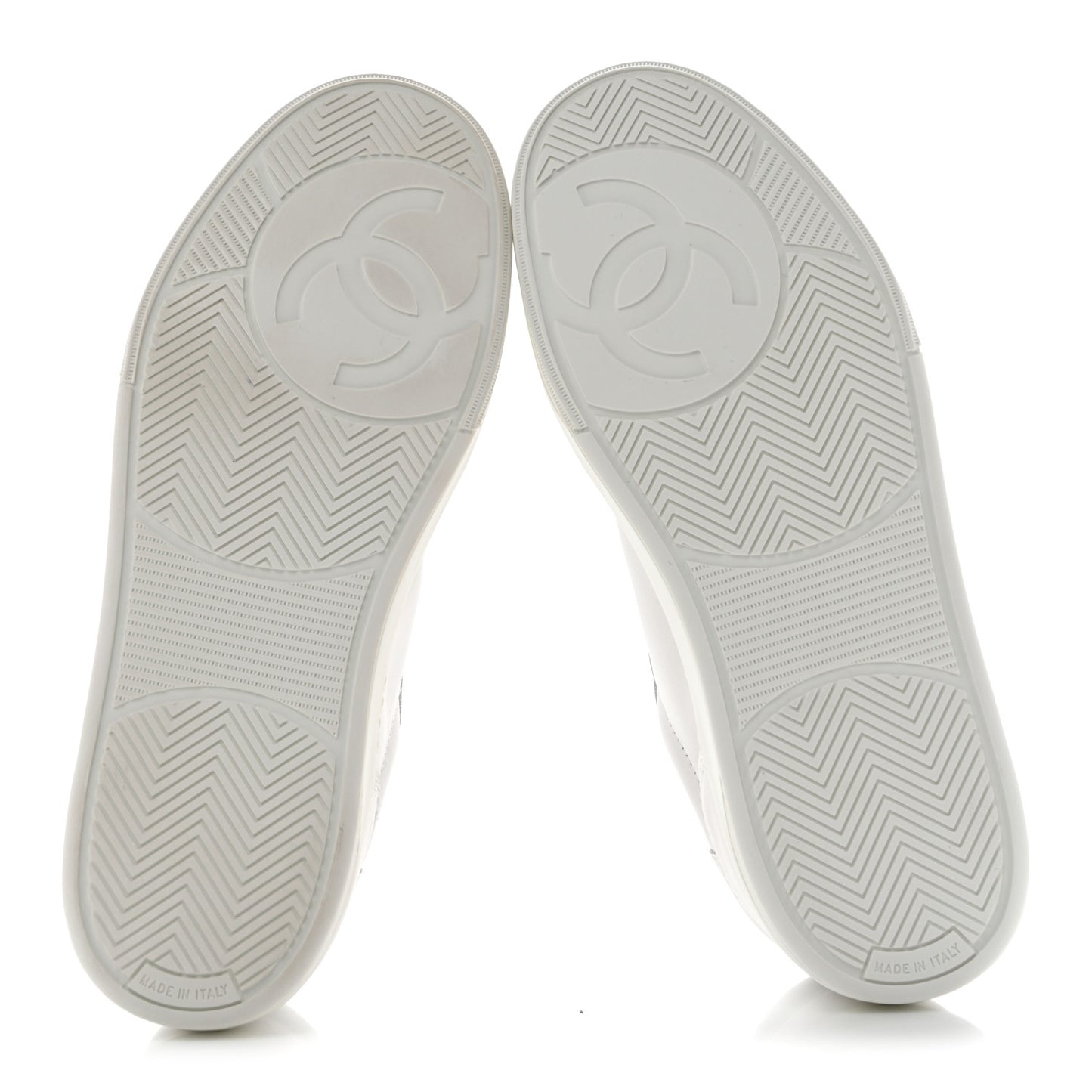 Calfskin Womens CC Logo Sneakers 39 White