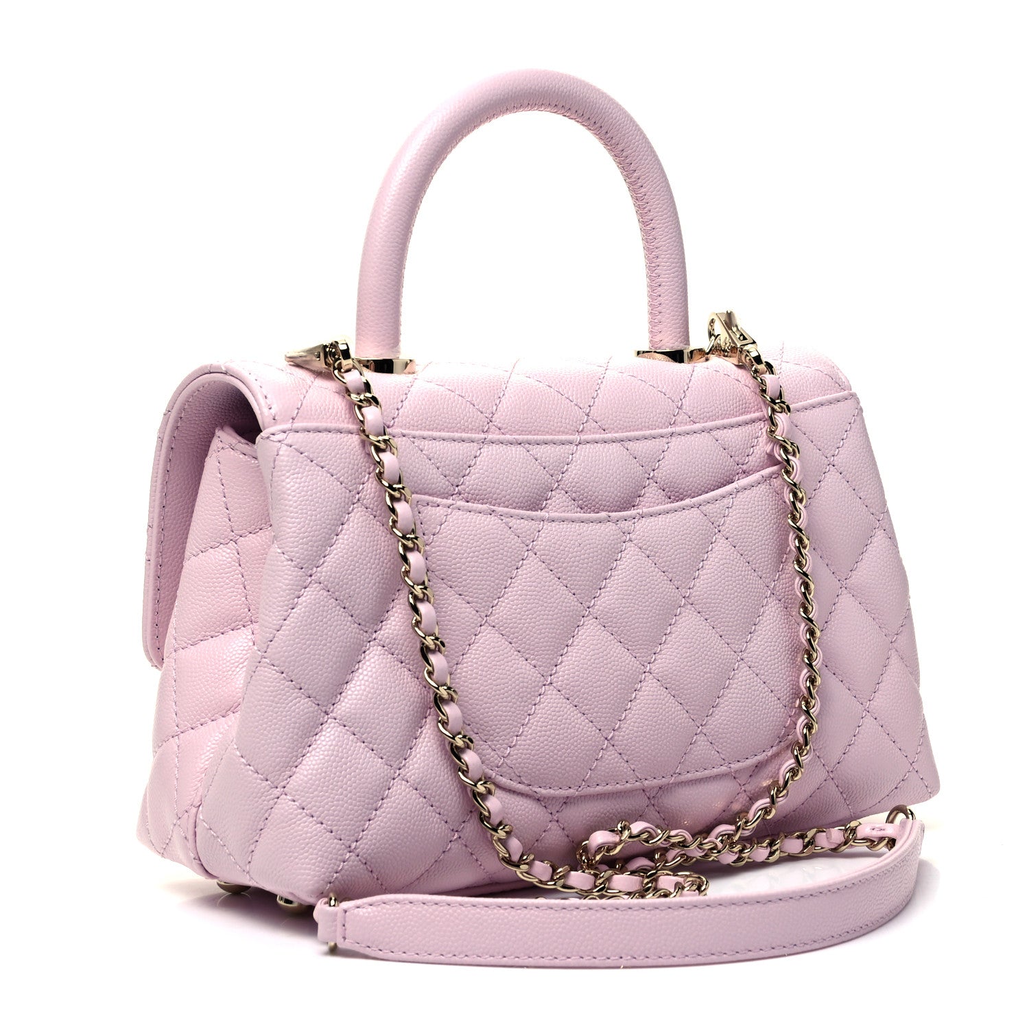 Chanel Caviar Quilted Mini Coco Handle Flap Pink 2 of 8