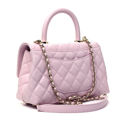 Chanel Caviar Quilted Mini Coco Handle Flap Pink 2 of 8