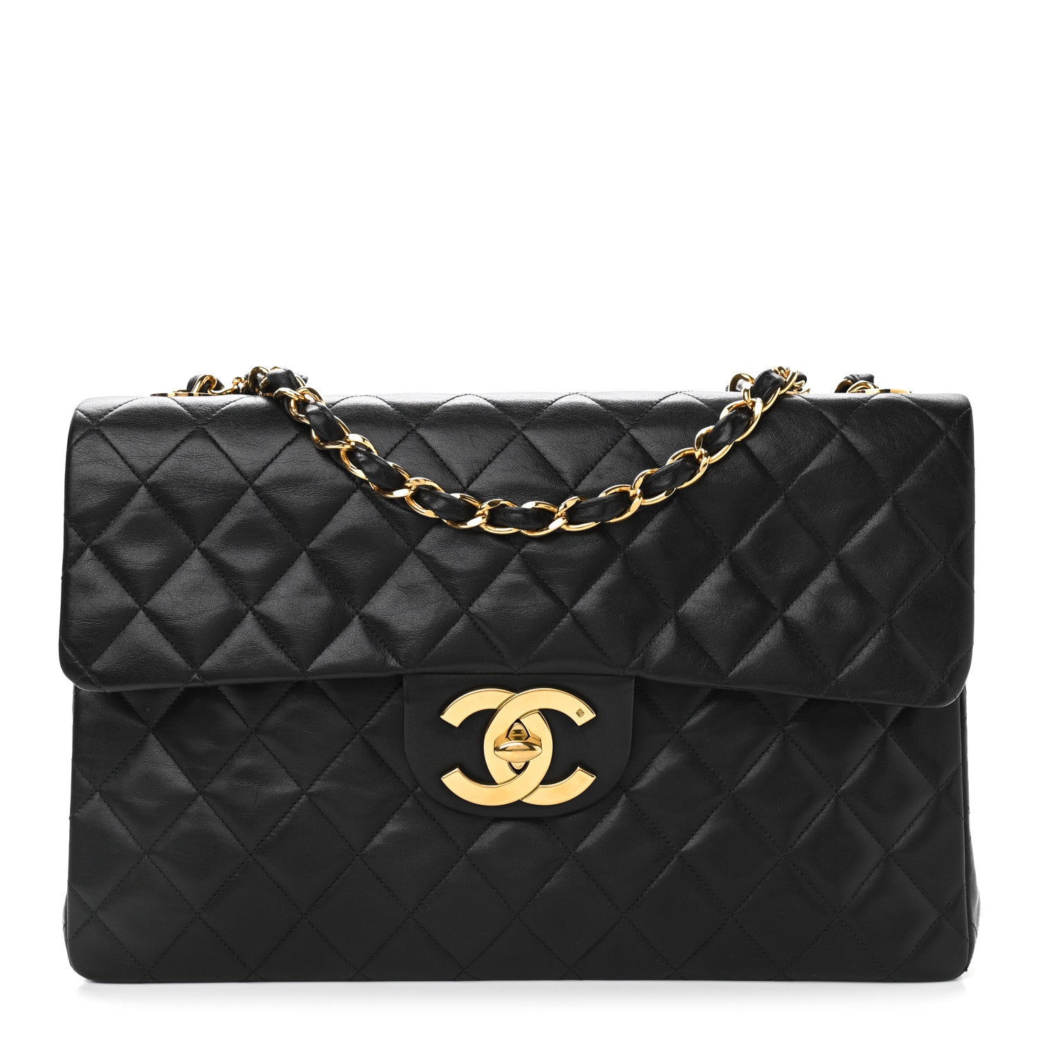 Chanel Lambskin Quilted XL Jumbo Single Flap Black 1 of 16