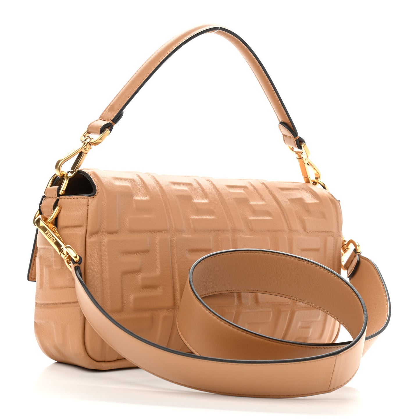 Nappa FF 1974 Embossed Baguette Miele Scuro