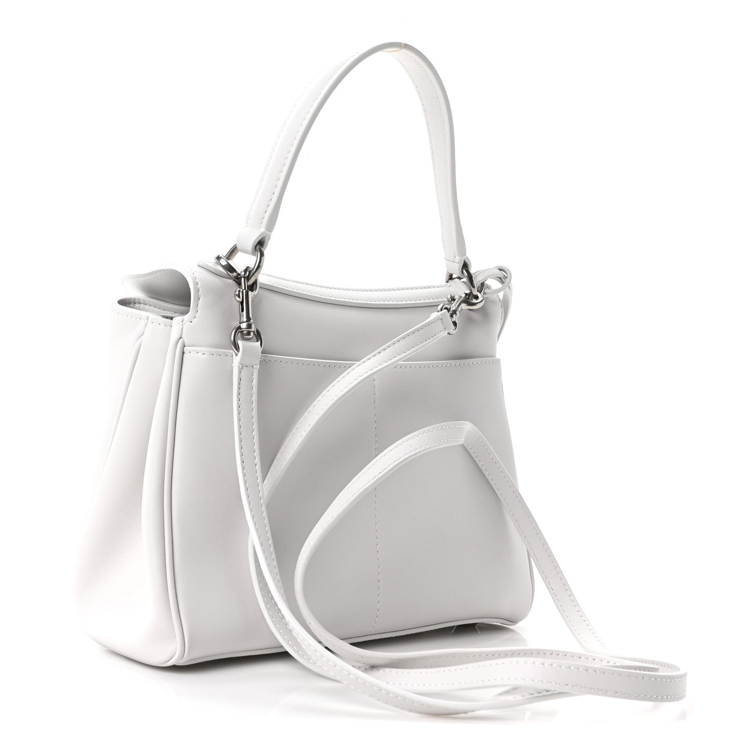 Balenciaga Natural Smooth Calfskin Mini Rodeo Top Handle Handbag Optic White 3 of 10