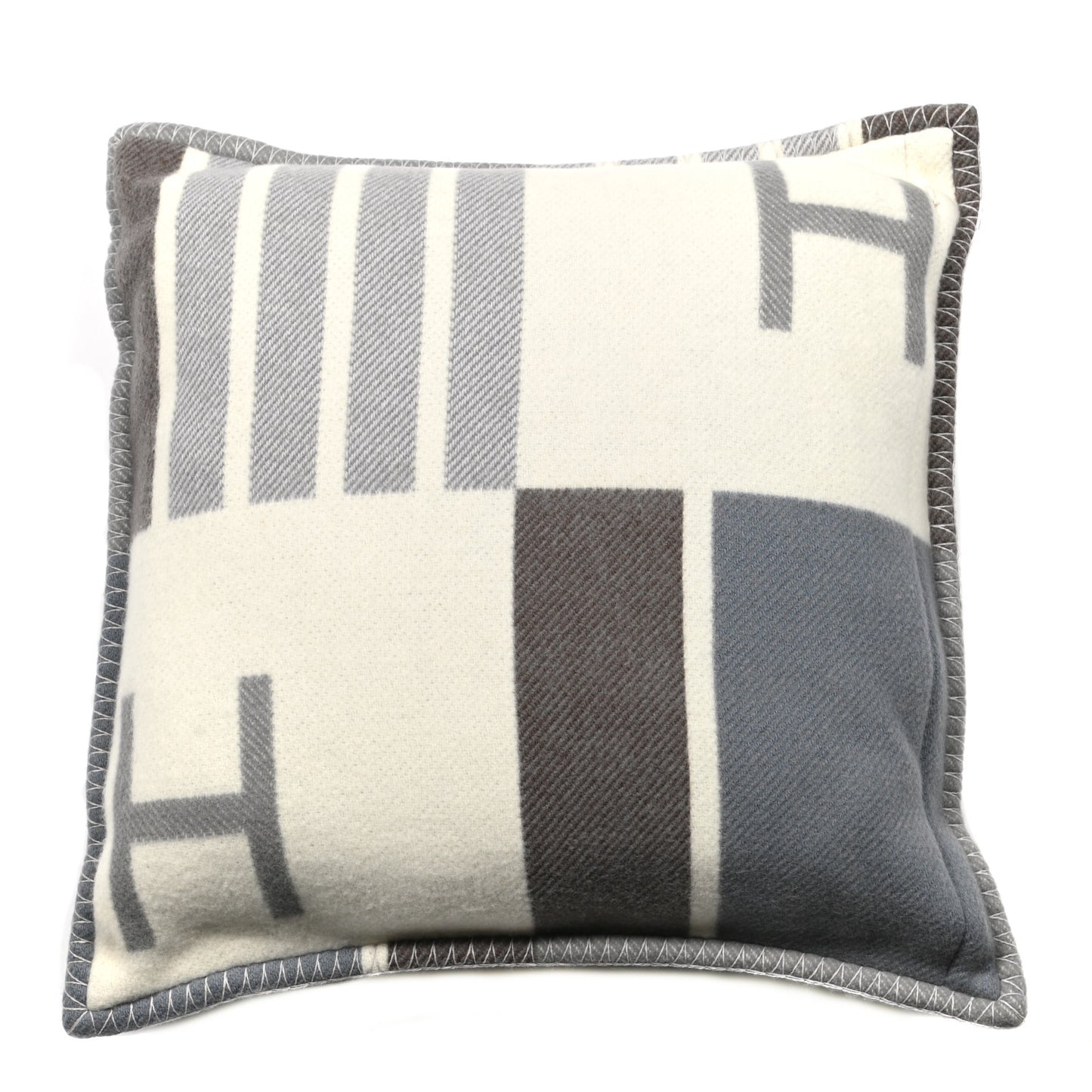 Wool Cashmere Avalon Vibration Pillow PM Ecru Gris