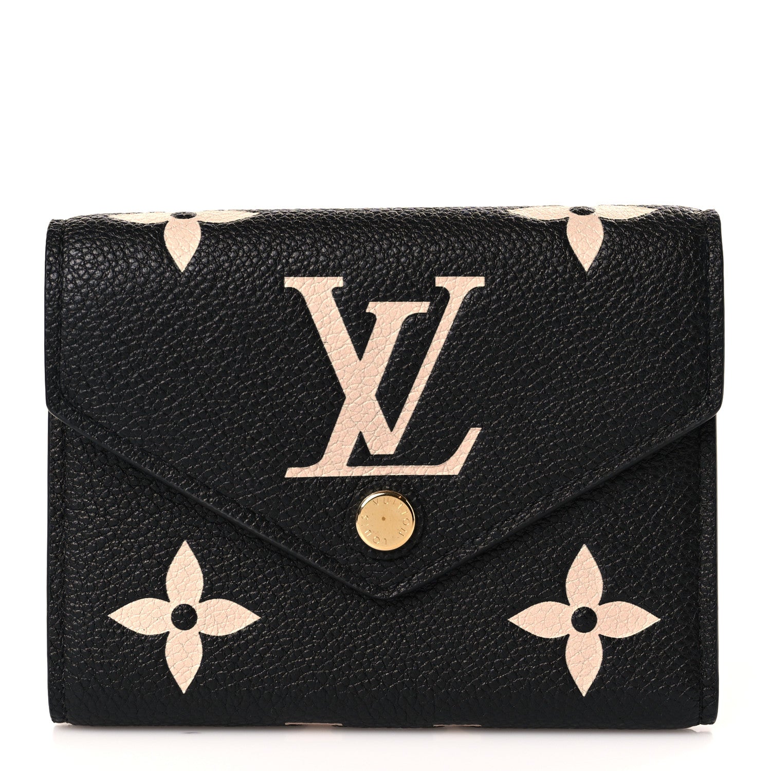 Louis Vuitton Empreinte Monogram Giant Victorine Wallet Black Beige 1 of 7