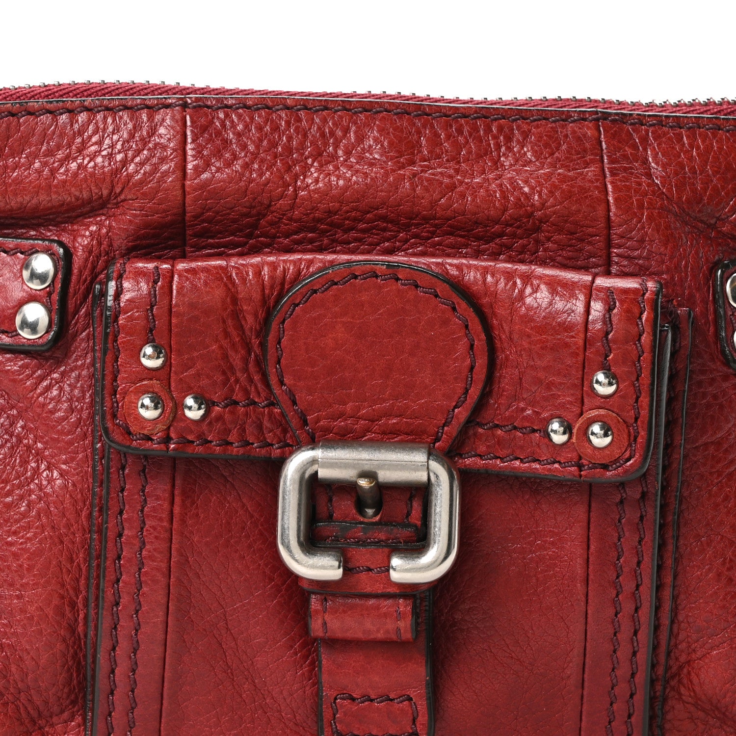 Chloe Grained Calfskin Small Paddington Crossbody  Dark Red 8 of 10