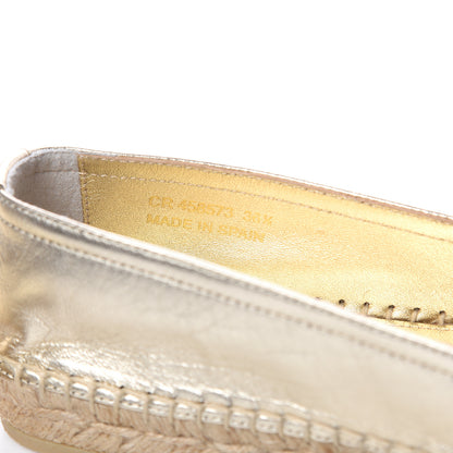 Saint Laurent Metallic Lambskin Monogram Espadrilles 36.5 Gold 8 of 9